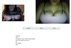 Peitos enormes no chatroulette, dia 22 de novembro. em 2010, o chatroulette enorme